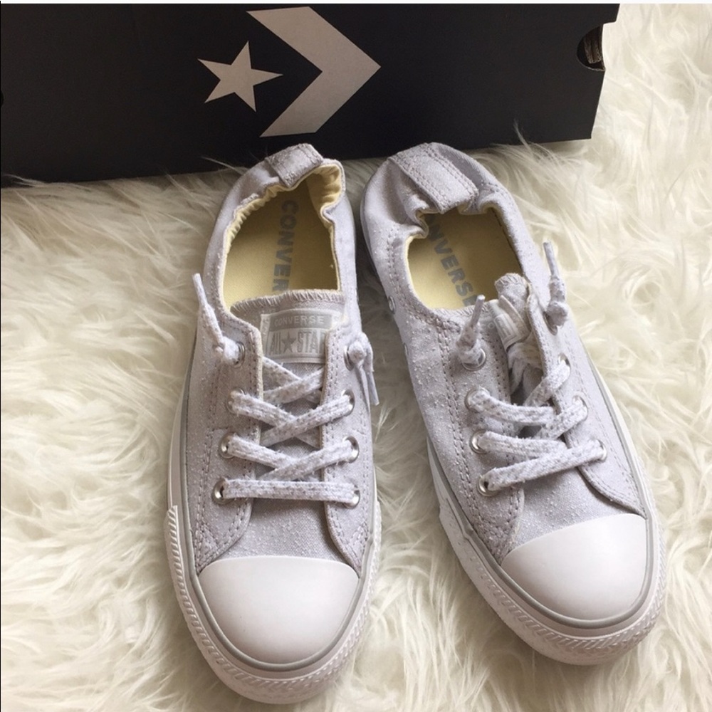 Converse Shoreline oyster gray linen sneakers